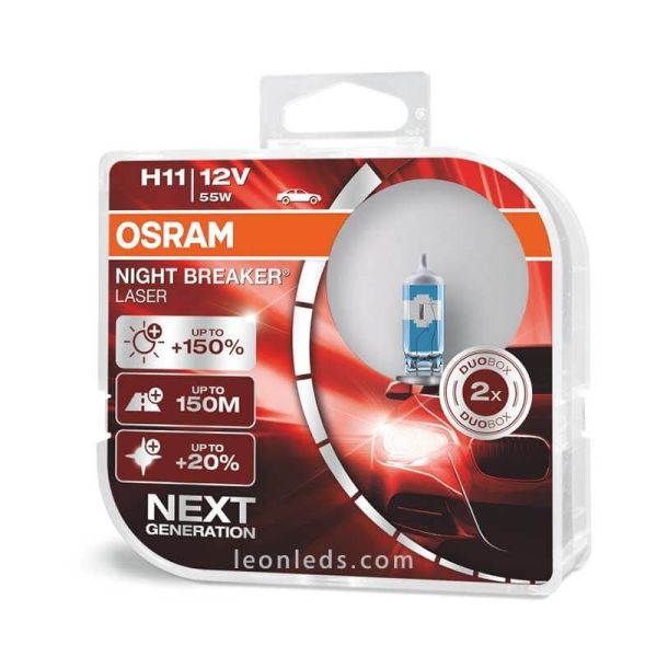 Bombillas H11 Night Breaker Laser Next Generation +150% Osram