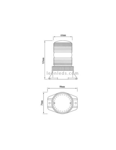 Medidas Rotativo LED para carretillas