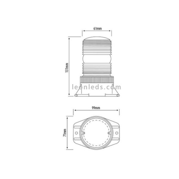 Medidas Rotativo LED para carretillas
