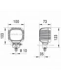 Dimensiones Faro de trabajo Hella LED Valuefit | LeonLeds