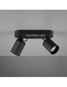 Regleta de 2 focos negra Pago 2