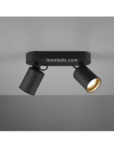 Regleta de 2 focos negra Pago Trio Lighting