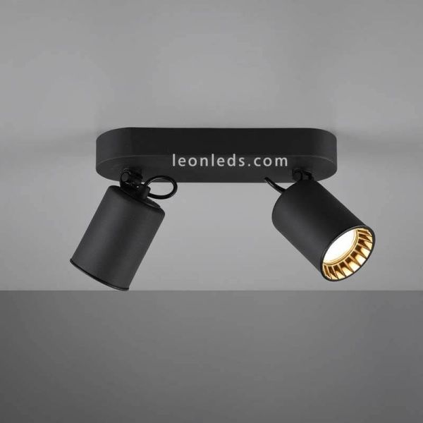 Réglette noire 2 lampes Pago Trio Lighting