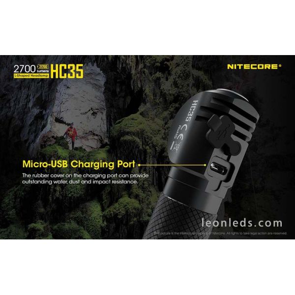 Linterna Frontal LED Potente Nitecore HC35