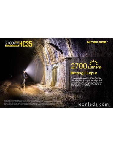 Linterna Frontal LED Potente Nitecore HC35