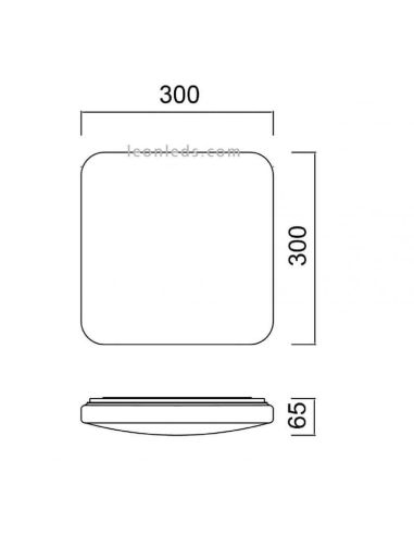 Grand plafonnier LED | Puissant plafonnier LED carré pour cuisine | Plafonnier LED lumière naturelle | Éclairage LeonLeds