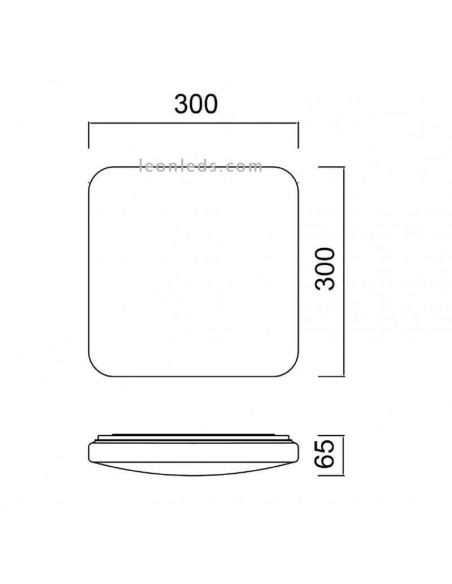 Grand plafonnier LED | Puissant plafonnier LED carré pour cuisine | Plafonnier LED lumière naturelle | Éclairage LeonLeds