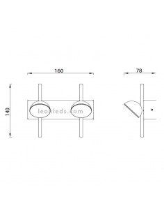 Aplique LED Doble negro 6W ADN Black 6265 2