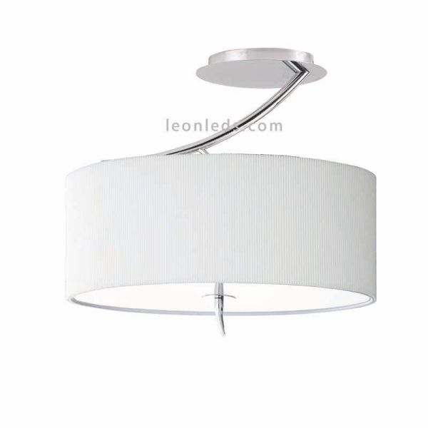 Candeeiro de tecto oval cromado Eve