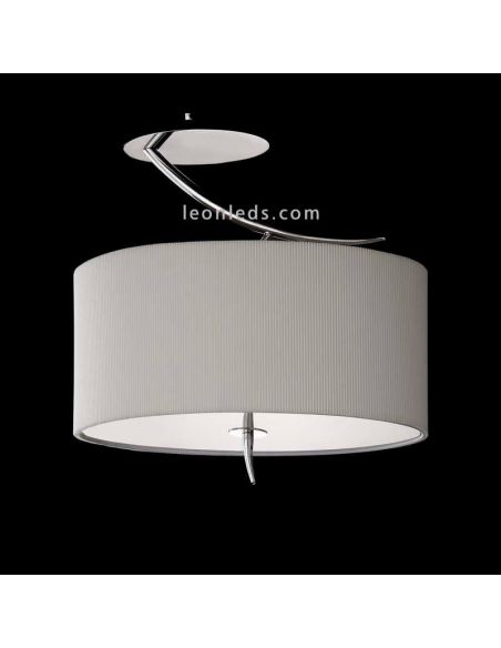 Candeeiro de tecto oval cromado Eve