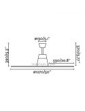 Dimensiones Ventilador de techo LED Typhoon Marrón LED Gris 33490 | LeonLeds Iluminación