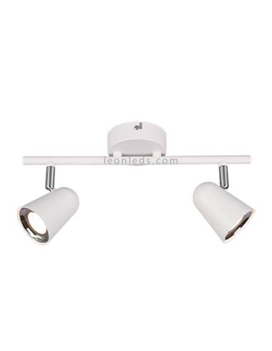 Regleta de 2 focos LED blanca Toulouse de Trio Lighting | LeonLeds Iluminación