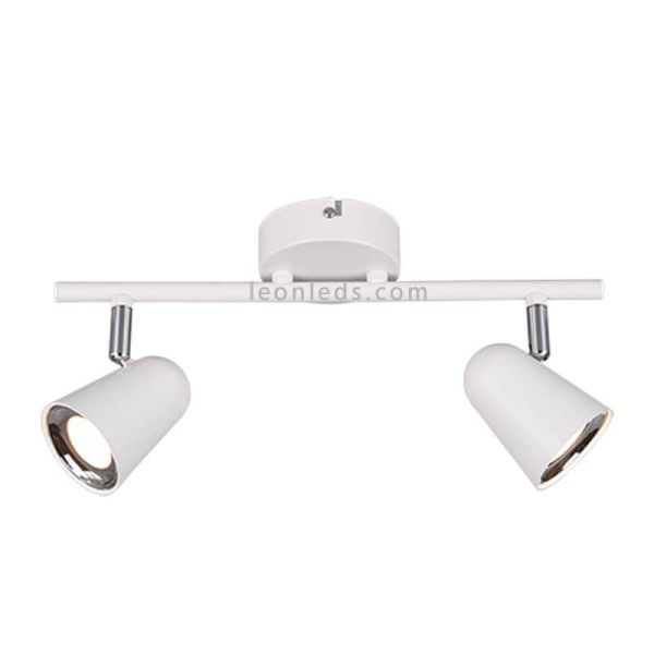 Regleta de 2 focos LED blanca Toulouse de Trio Lighting | LeonLeds Iluminación