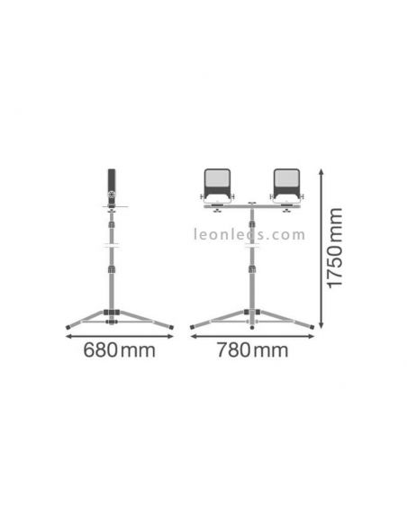 Protectores LED 2X50W con tripode WorkLight Tripod 2X50W 4000K | LeonLeds Iluminación
