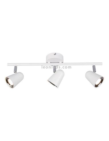 Regleta con 3 Focos LED blanca orientable Toulouse Trio Lighting | LeonLeds Iluminación