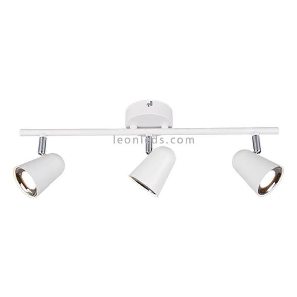 Regleta con 3 Focos LED blanca orientable Toulouse Trio Lighting | LeonLeds Iluminación