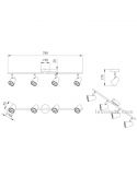 Dimensiones Regleta Toulouse de Trio Lighting | LeonLeds Iluminación