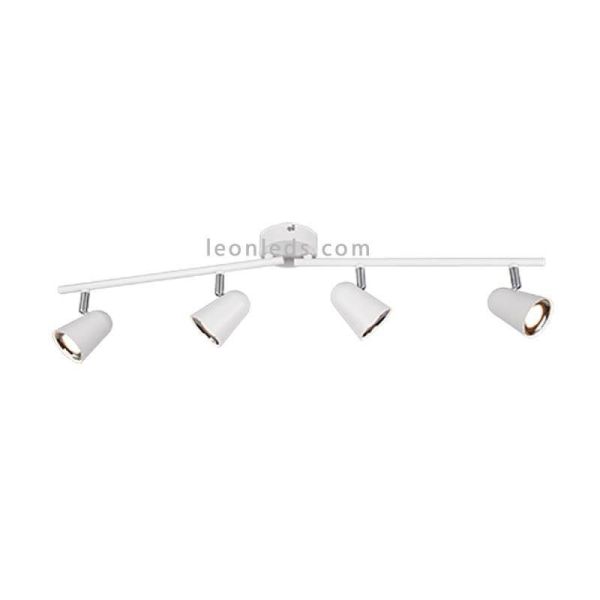 Regleta con 4 Focos LED blanca orientable Toulouse Trio Lighting | LeonLeds Iluminación