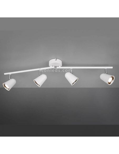 Regleta con 4 Focos LED blanca orientable Toulouse Trio Lighting | LeonLeds Iluminación