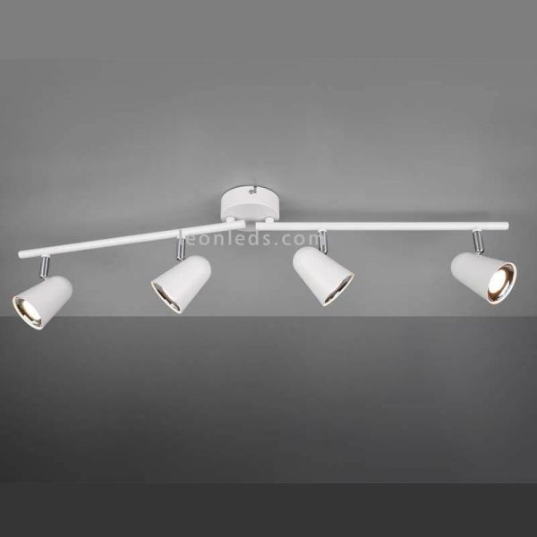 Regleta con 4 Focos LED blanca orientable Toulouse Trio Lighting | LeonLeds Iluminación