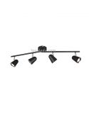 Regleta LED 4 focos negra Toulouse de Trio Lighting | LeonLeds Iluminación