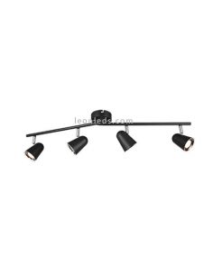 Regleta LED 4 focos negra Toulouse de Trio Lighting | LeonLeds Iluminación