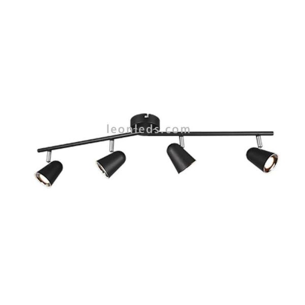 Regleta LED 4 focos negra Toulouse de Trio Lighting | LeonLeds Iluminación