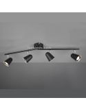 Regleta con 4 focos LED negra de Trio Lighting | LeonLeds Iluminación