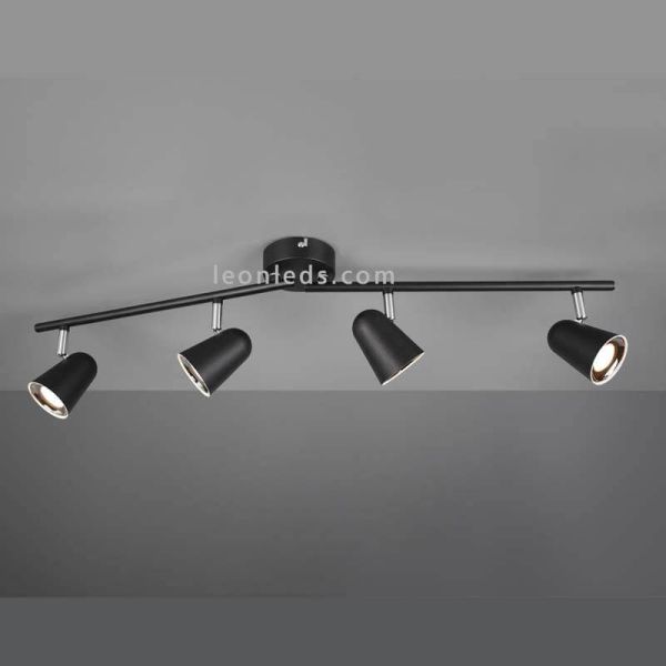 Regleta con 4 focos LED negra de Trio Lighting | LeonLeds Iluminación