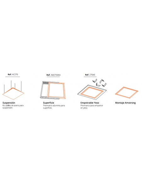 Façons d'installer un panneau 60x60Cm | 60x60 Panneau LED à encastrer suspension en saillie | Éclairage LeonLeds