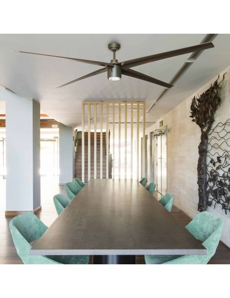 Ventilateur de plafond LED Attos avec Wifi Marron Faro Barcelona | Éclairage LeonLeds