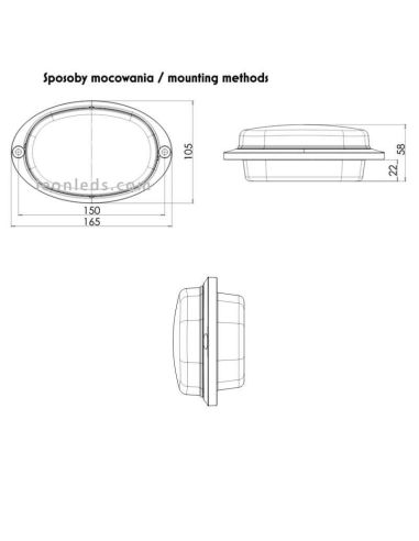 Farol de LED com luz de posição e luz diurna W206DDD