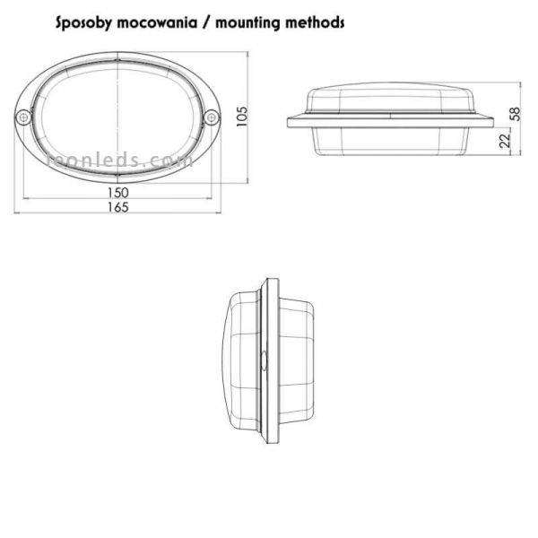 Phare à LED avec feu de position et feu diurne W206DDD