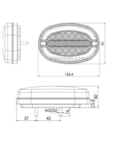 Phare à LED pour tracteur avec éclairage diurne W206DDD | Éclairage LeonLeds
