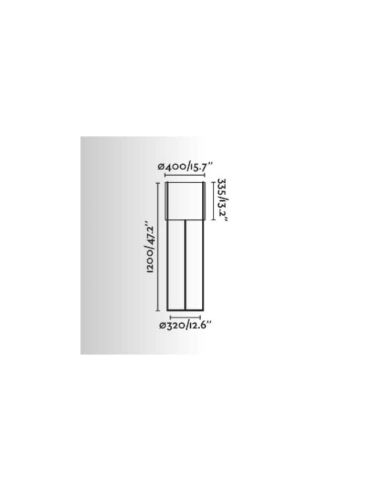 Dimensions Drum Beige et Noir lampadaire Faro Barcelona | leonleds