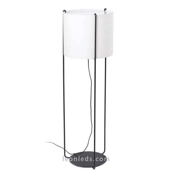 Lámpara de pie Drum Beige y Negra Faro Barcelona | LeonLeds