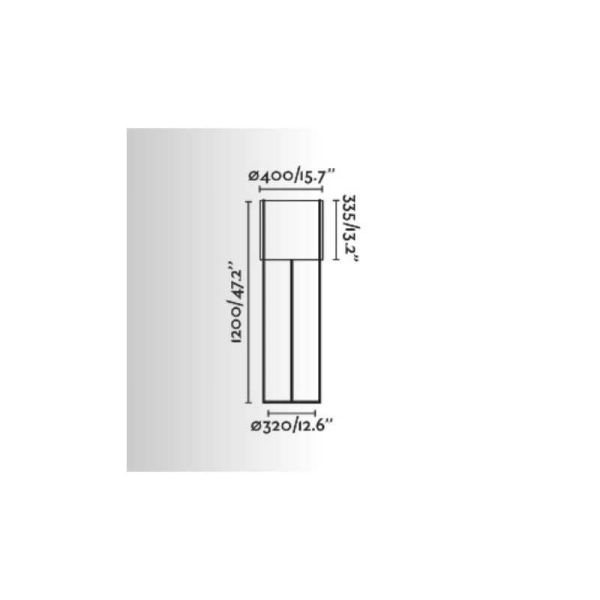 Dimensions Lampadaire Drum Anthracite et Noir Faro Barcelona | leonleds