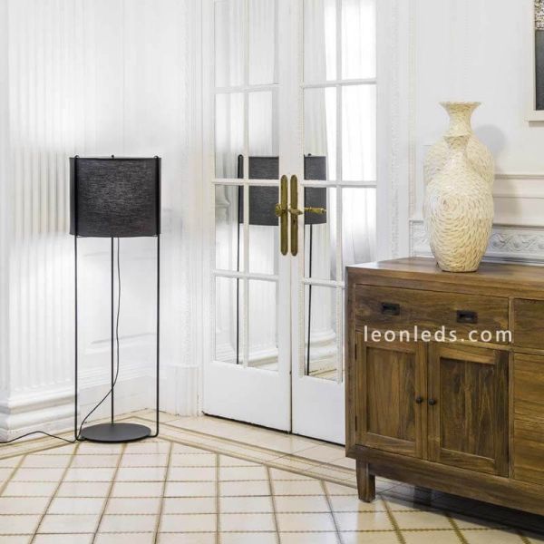Lampadaire Drum Anthracite et Noir de Faro Barcelona | leonleds