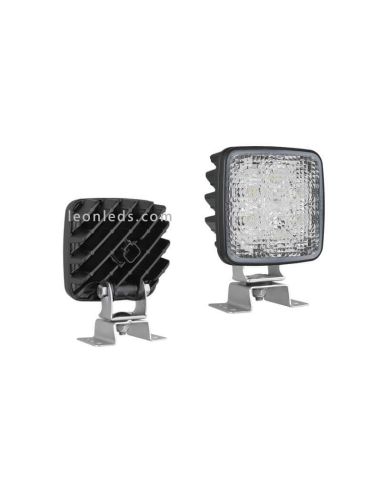 Luminária de trabalho LED quadrada, 1.600 lm, com conector Deutsch | LeonLeds