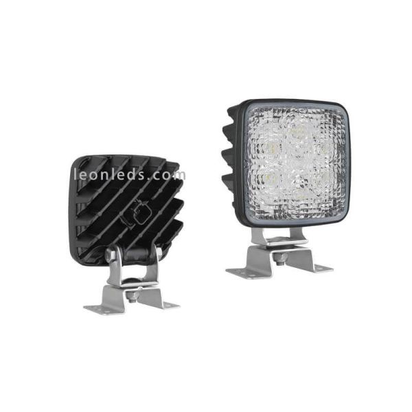 Faro LED cuadrado de trabajo 1.600Lm con conector Deutsch | LeonLeds