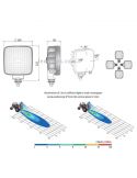 Dimensiones Faro LED cuadrado de trabajo 1.600Lm Wesem | LeonLeds Iluminación