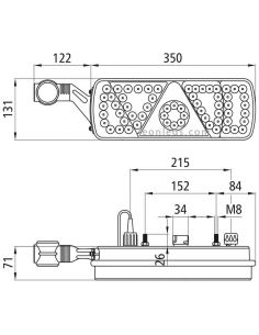 Piloto Trasero LED con Triangulo y Cuerno Ecoled Aspock 2