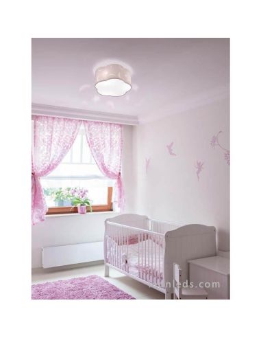 Plafón de techo Infantil Rosa Estrellas Moony