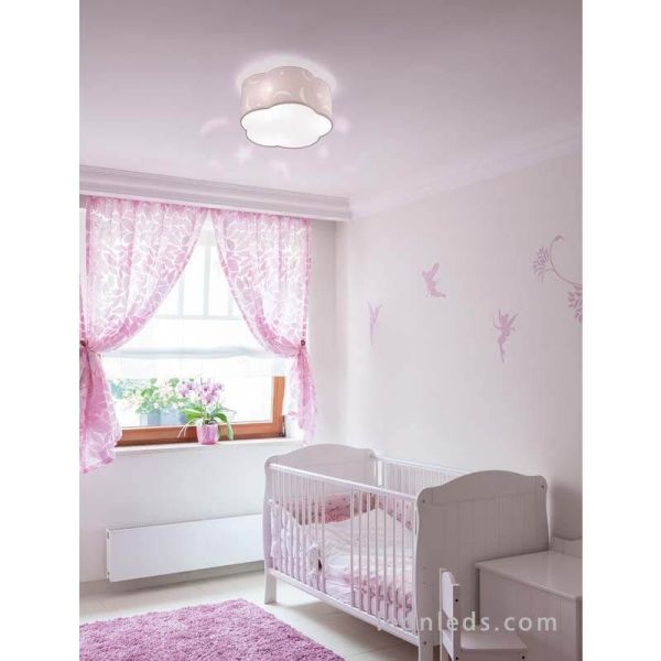 Plafonnier enfant Pink Stars Moony