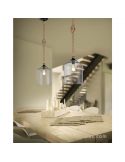 Luminária de Teto Corda de Cânhamo e Cortina de Vidro Vintage 1XE27 Altura 150Cm Judith 302900102 | Leon Iluminação LED