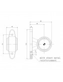 Dimensiones Cuerno LED Corto FT-009 A - 2 Funciones Fristom | LeonLeds