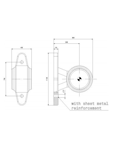 Dimensiones Cuerno LED Corto FT-009 A - 2 Funciones Fristom | LeonLeds