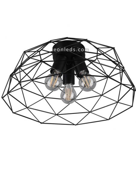 Plafonnier filaire noir Haval de Trio Lighting | Éclairage LeonLeds