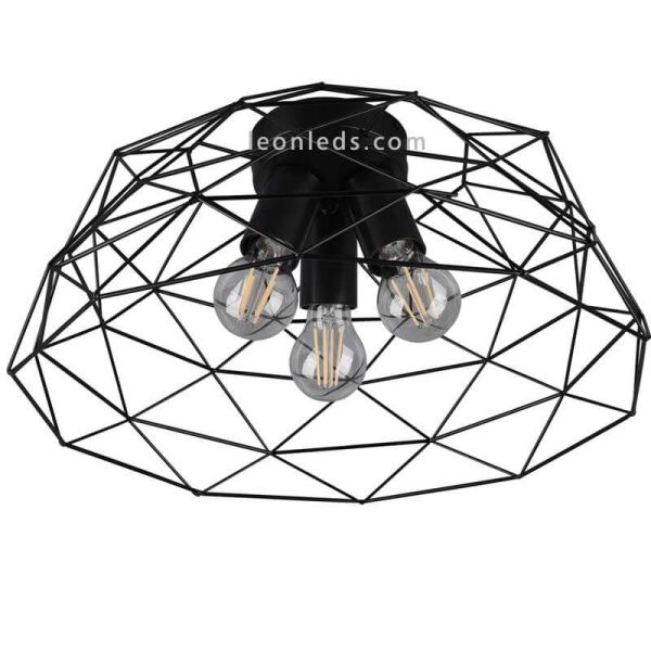 Luminária de teto em arame preto Haval by Trio Lighting | Leon Iluminação LED
