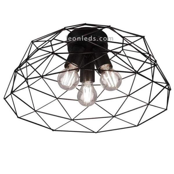 Luminária de teto em arame preto Haval by Trio Lighting | Leon Iluminação LED